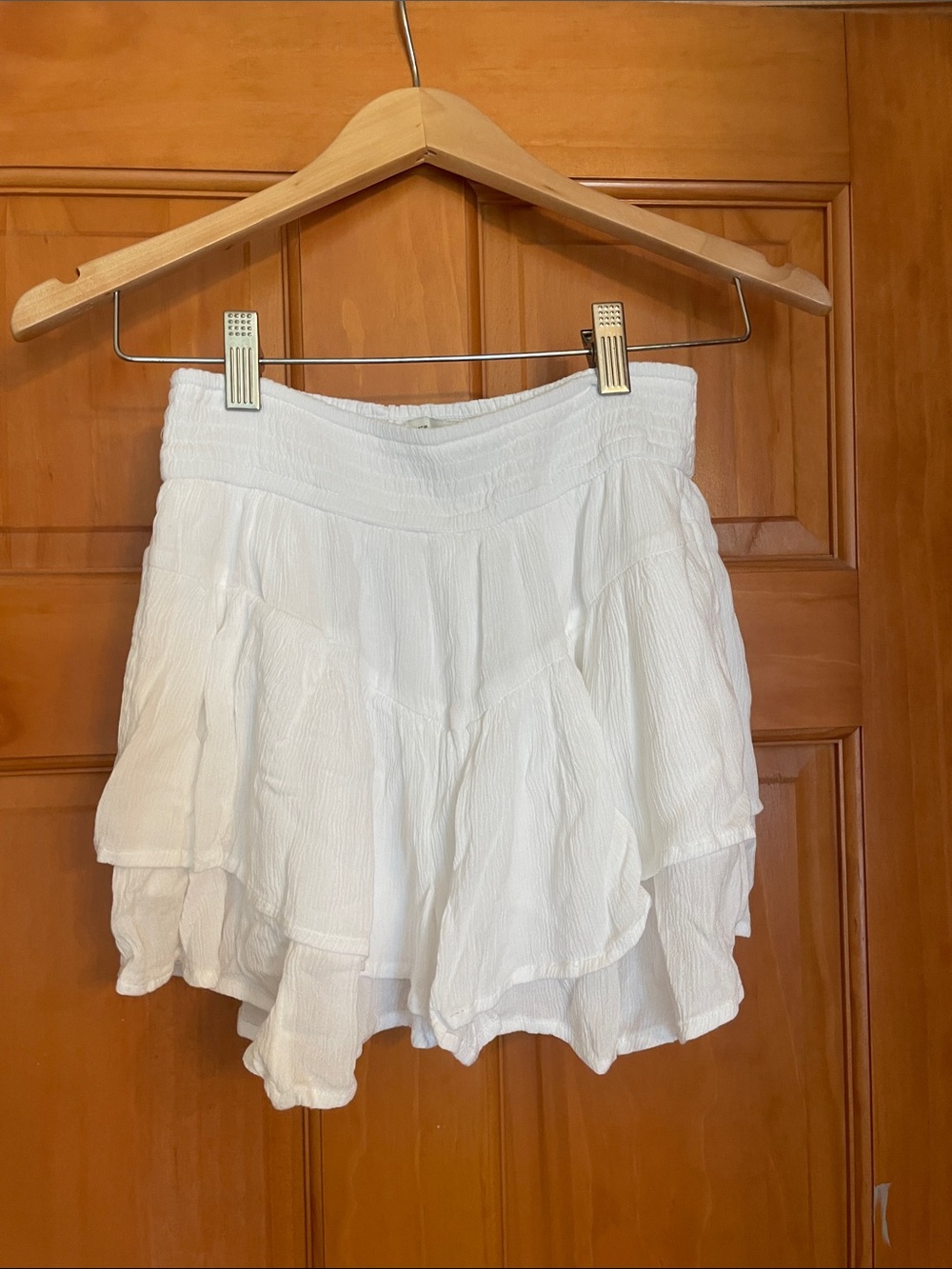 Hollister White Tiered Ruffle Mini Skirt